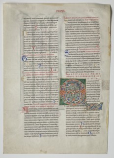 Single Leaf from a Decretum by Gratian: Decorated Initial Q[uidam habens filium obtulit], c1160-1165 Creator: Unknown.