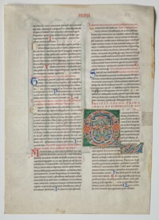 Single Leaf from a Decretum by Gratian: Decorated Initial Q[uidam habens filium obtulit]..., c. 1160 Creator: Unknown.