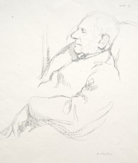 Sir Francis Seymour Haden Asleep, 1897. Creator: William Rothenstein (British, 1872-1945).