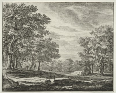 Six view in the wood of the Hague: A Man with a Staff in His Hand. Creator: Roelant Roghman (Dutch, 1627-1692).