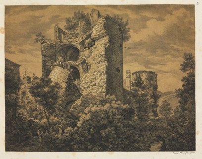 Six Views of Heidelberg Castle: Tower , 1820. Creator: Ernst Fries (German, 1801-1833); Mohr & Winter, Heidelberg.