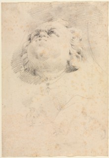 Sketch of a Heads after Giambologna's Neptune Fountain, c. 1654. Creator: Christophe Veyrier (French, 1637-1689), attributed to ; Pierre Puget (French, 1620-1694), attributed to.