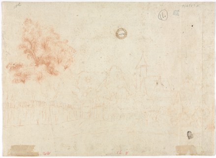 Sketch of a Village (verso), 18th century?. Creator: Unknown.
