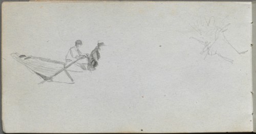 Sketchbook, page 04: Figures in a Boat. Creator: Ernest Meissonier (French, 1815-1891).