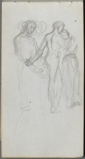 Sketchbook, page 10: Figures Embracing. Creator: Ernest Meissonier (French, 1815-1891).