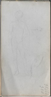 Sketchbook, page 100: Nude Figure, Profile. Creator: Ernest Meissonier (French, 1815-1891).