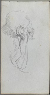Sketchbook, page 16: Melancholy Figure . Creator: Ernest Meissonier (French, 1815-1891).