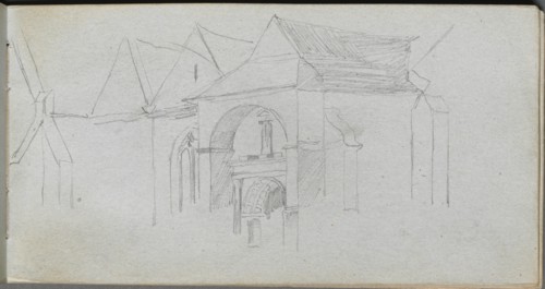 Sketchbook, page 22: Architectural Study. Creator: Ernest Meissonier (French, 1815-1891).