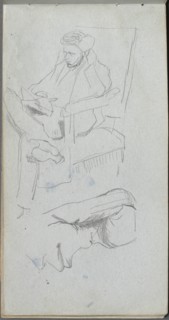 Sketchbook, page 24: Seated Male Figure. Creator: Ernest Meissonier (French, 1815-1891).