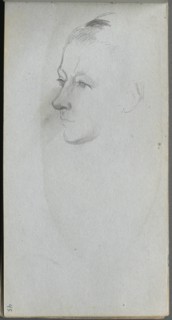 Sketchbook, page 45: Woman's Face, 3/4 View. Creator: Ernest Meissonier (French, 1815-1891).