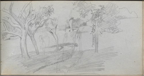 Sketchbook, page 74: Landscape Study. Creator: Ernest Meissonier (French, 1815-1891).