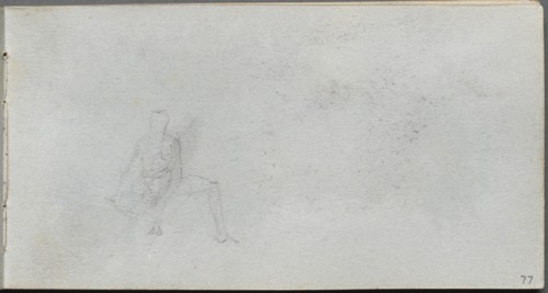 Sketchbook, page 77: Figure Study. Creator: Ernest Meissonier (French, 1815-1891).