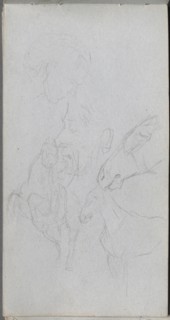 Sketchbook, page 90: Study of Horses, Profiles. Creator: Ernest Meissonier (French, 1815-1891).