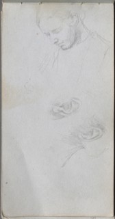 Sketchbook, page 96: Study of a Face, ears. Creator: Ernest Meissonier (French, 1815-1891).
