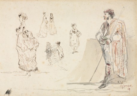 Sketches of Figures, 1869. Creator: Alphonse Marie Adolphe de Neuville (French, 1835-1885).