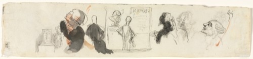 Sketches of Various Figures, third quarter 19th century. Creator: Honoré Daumier (French, 1808-1879).