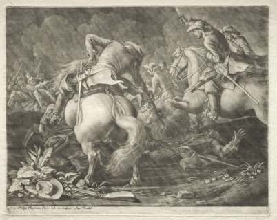 Skirmish between Prussian and Hungarian Hussars. Creator: Georg Philipp I Rugendas (German, 1666-1742).