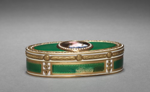 Snuff Box (Tabatière) with Portrait of Marie-Thérèse of Austria, miniature, c1676; box, 1775-1776. Creator: Jean Petitot (Swiss, 1607-1691); Charles Le Bastier (French).