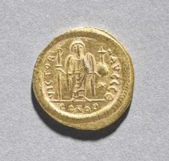 Solidus of Justinian I (reverse), 545-565. Creator: Unknown.