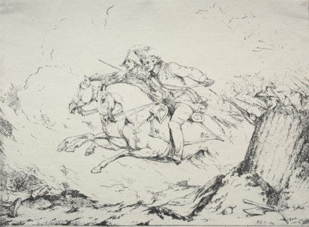Specimens of Polyautography: Cavalry Charge, 1803. Creator: Robert Kerr Porter (British, 1777-1842).