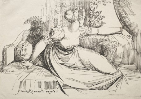 Specimens of Polyautography: Woman on a Sofa. Creator: Henry Fuseli (Swiss, 1741-1825).