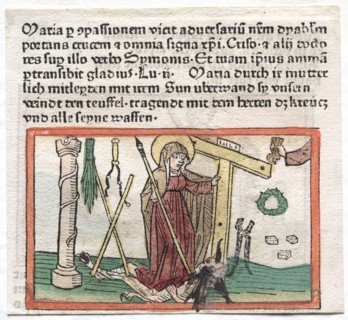 Spiegel Menslicher Behaltnis: The Virgin Mary Overcoming a Devil, 1400s. Creator: Unknown.