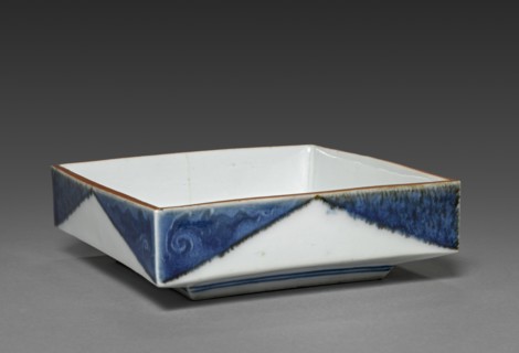 Square Dish with Rock and Tree Design: Arita Ware, 1700s. Creator: Unknown.