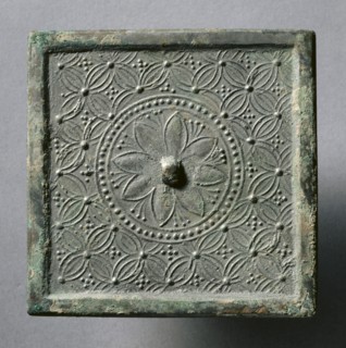 Square Mirror with Floral and Coin Motifs, early 10th Century - early 12th Century. Creator: Unknown.