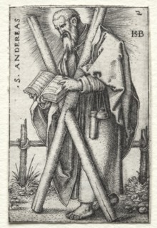 St. Andrew, 1545-1546. Creator: Hans Sebald Beham (German, 1500-1550).