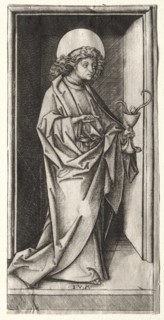 St. John with Serpent in Chalice. Creator: Israhel van Meckenem (German, c. 1440-1503).