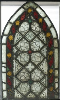 Stained Glass Panel with Aconite Leaves, c. 1275-1300. Creator: Unknown.