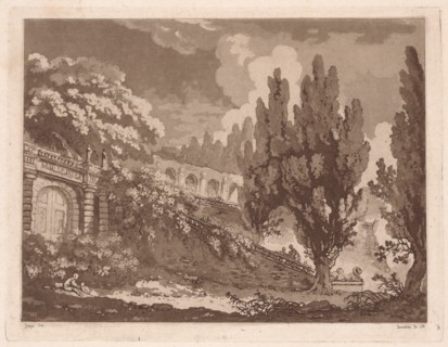 Stairs in an Italian Garden , 1766. Creator: Jean-Claude-Richard Saint-Non (French, 1727-1791).