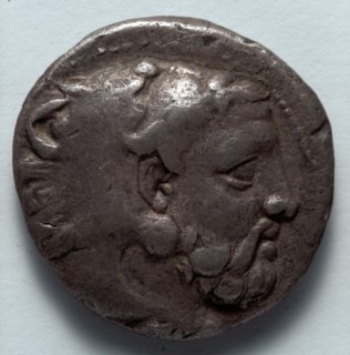 Stater: Head of Bearded Herakles in Lion Skin (obverse), 389-369 BC. Creator: Unknown.