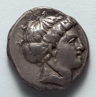 Stater: Head of Koré (obverse), 375-340 BC. Creator: Unknown.