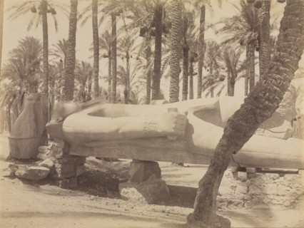 Statue of Ramesses at Saqqara, c. 1870s - 1880s. Creator: Antonio Beato (British, c. 1825-1903).