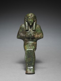 Statuette of Seated God, probably Osiris-lah, 664-525 BC. Creator: Unknown.
