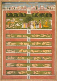 Stenciled Scenes of Lion and Gazelle (verso), c. 1710. Creator: Unknown.
