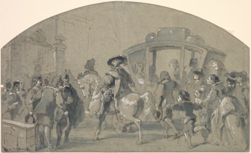 Street Scene (recto); Sketches (verso), c. 1848-49. Creator: Gustave Doré (French, 1832-1883).