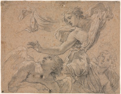 Studies of Angels (recto), 1655-1660?. Creator: Michel Dorigny (French, 1617-1665).