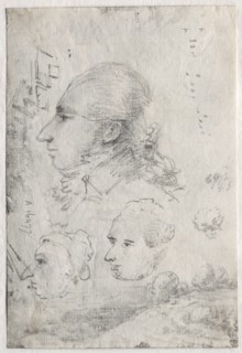 Studies of Heads (verso), c. 1820s(?). Creator: Thomas Monro (British, 1759-1833).