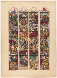 Study for Four Stained Glass Windows "Généalogie dAbraham" , 1844. Creator: Achille Devéria (French, 1800-1857).