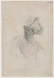 Study of a Moor, Facing to the Left, c. 1657. Creator: Stefano Della Bella (Italian, 1610-1664).