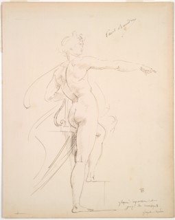 Study of Apollo for Marsyas (recto), late 1860s. Creator: Paul Baudry (French, 1828-1886).