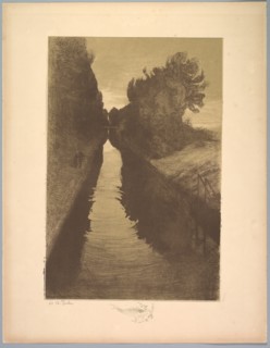 Suite de Paysages: Landscape, Plate 1, Remarque, A Fish, 1892-1893. Creator: Charles Marie Dulac (French, 1865-1898); Printer: Distribué.