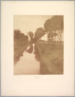 Suite de Paysages: Landscape, Plate 3, Remarque, Bat, 1892-1893. Creator: Charles Marie Dulac (French, 1865-1898); Printed by Monrocq Frères, Paris.
