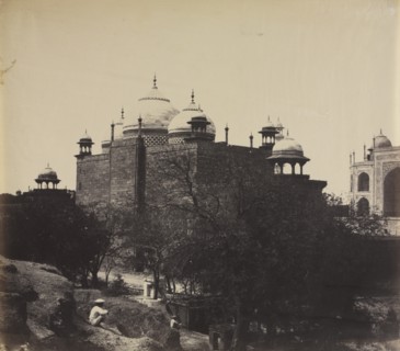Taj Mahal, Back View of the Rest-House, with Figure, c. 1858-1862. Creator: John Murray (British, 1809-1898).