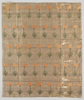 Textile with field of poppies on a golden ground, 1600-1750. Creator: Unknown.