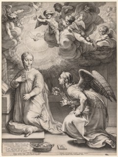 The Annunciation, 1594. Creator: Hendrick Goltzius (Dutch, 1558-1617).