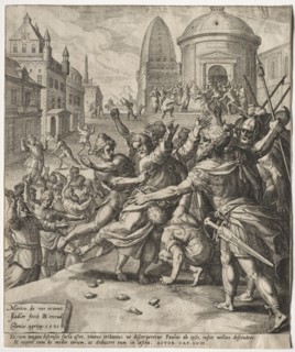 The Arrest of St. Paul, 1581. Creator: Jan I Sadeler (Flemish, 1550-1600).