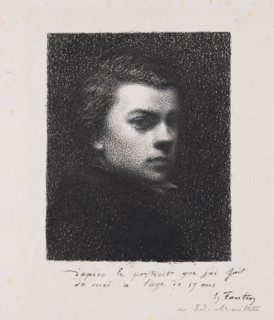 The Artist at 17 Years, 1892. Creator: Henri Fantin-Latour (French, 1836-1904).